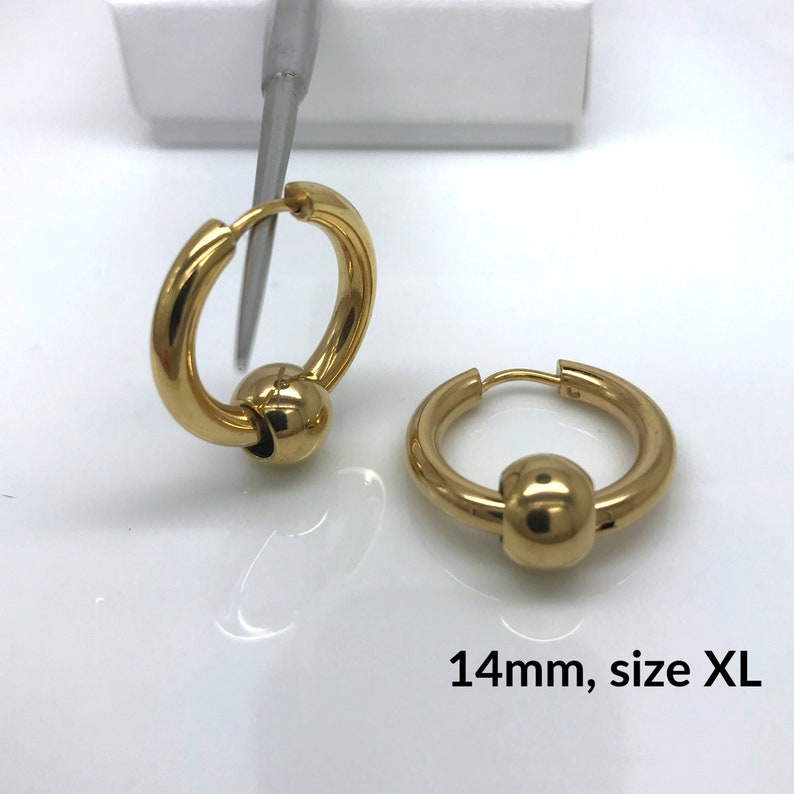 Gold hoop earrings for men fake gauged earrings fake captive Etsy