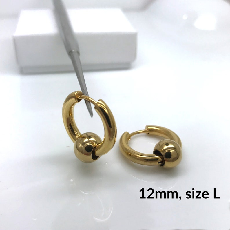 Gold Hoop Earrings for Men Fake Gauged Earrings Fake Captive Etsy