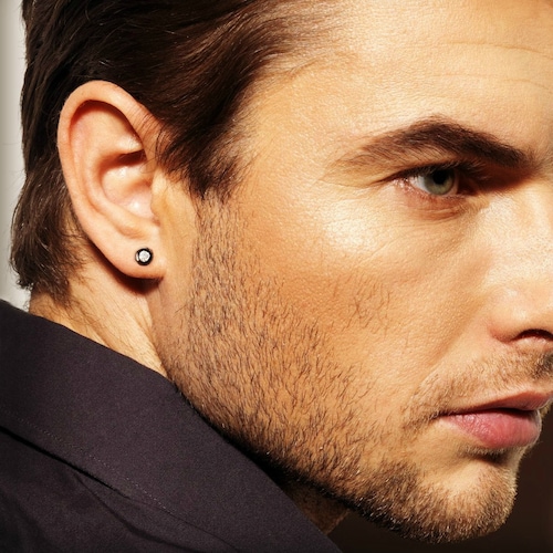 Real Diamond Stud Earrings for Men Mens Diamond Studs Black - Etsy
