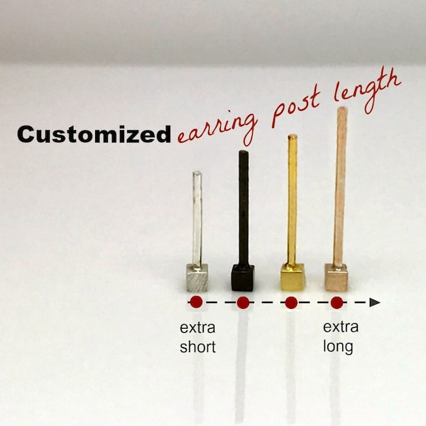 Long Post Stud Earrings Set Etsy