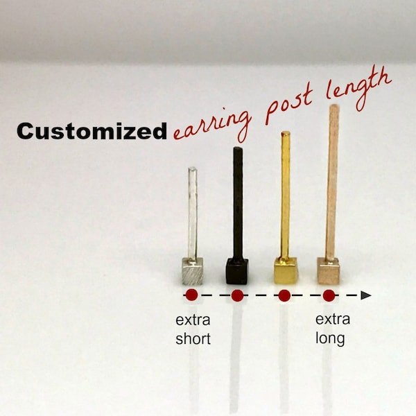 Extra lange Ohrstecker, winzige Würfel Ohrstecker, dicke Ohrläppchen, große Ohrläppchen, benutzerdefinierte Ohrsteckerlänge, 465X-LongPost