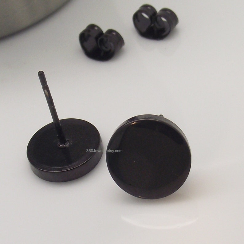 Mens Stud Earrings 9mm Disc Fake Plug Stud Earrings Fake Etsy