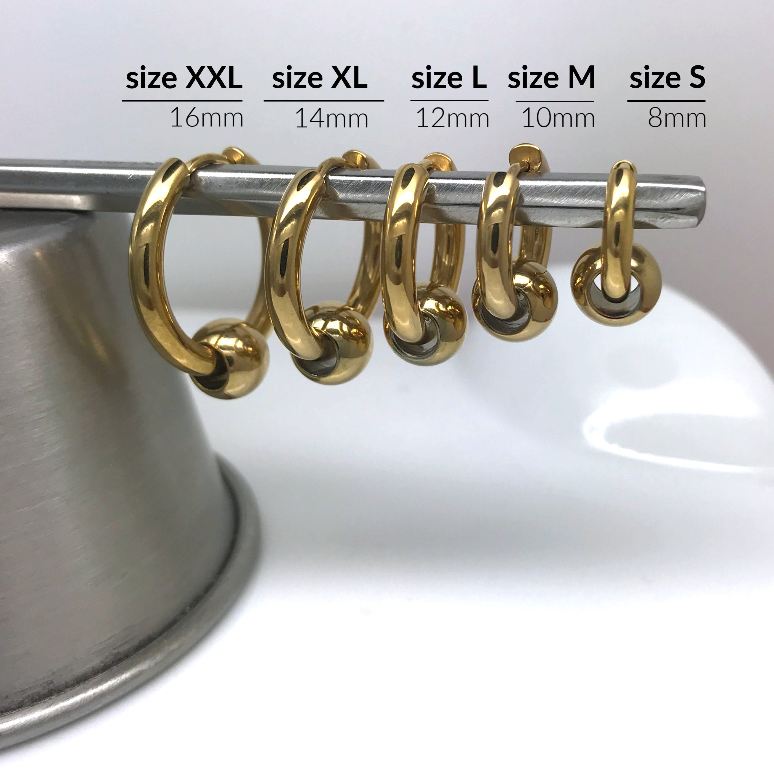 Gold hoop earrings for men fake gauged earrings fake captive Etsy