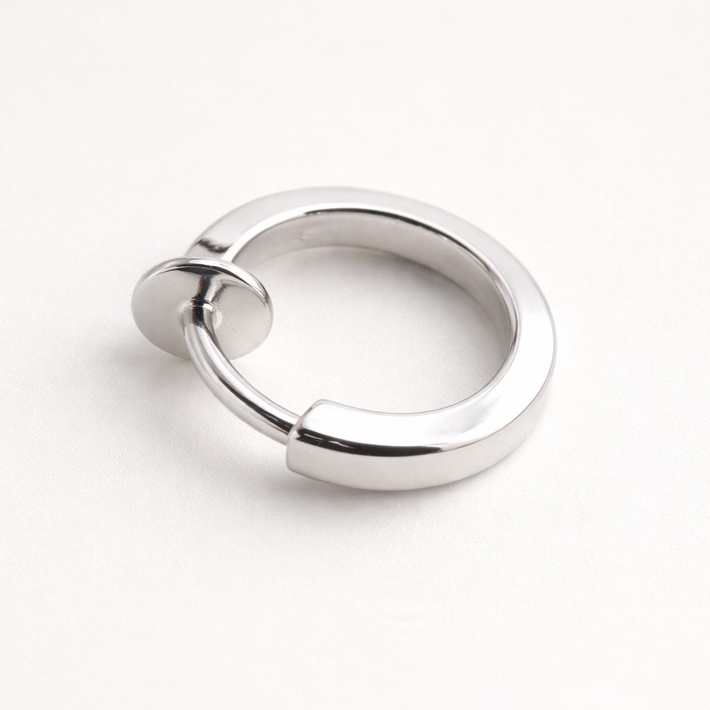 Orecchini A Cerchio Clip-on Argento 3cm - Tono Metallo, Nodo Torsione Retr&ograve; Per Orecchie Non Forate