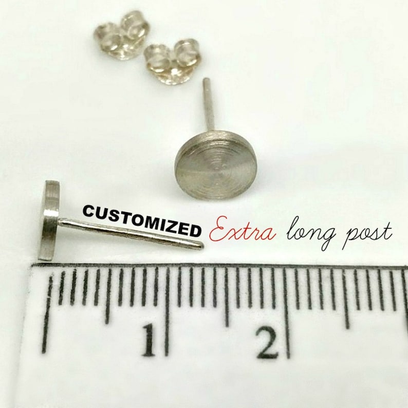 Extra Long Post Earrings Thick Lobe Earrings Custom Extra Etsy