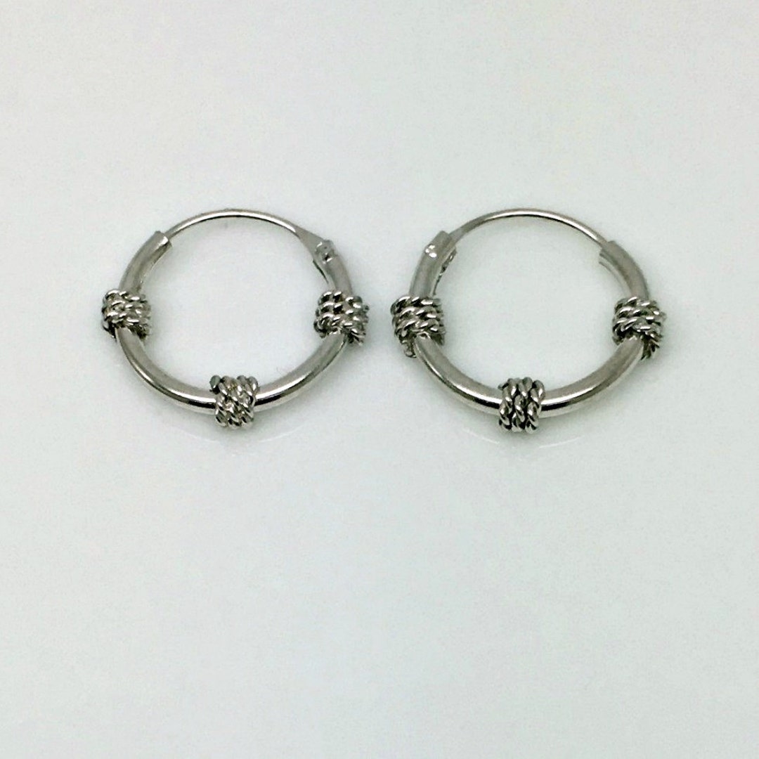 Zircon Silver Wire Hoop Earrings, Men's Earrings, Silver Wire Hoop  Earrings, Tragus Hoop, Helix Hoop, Upper Ear, 558B -  Norway