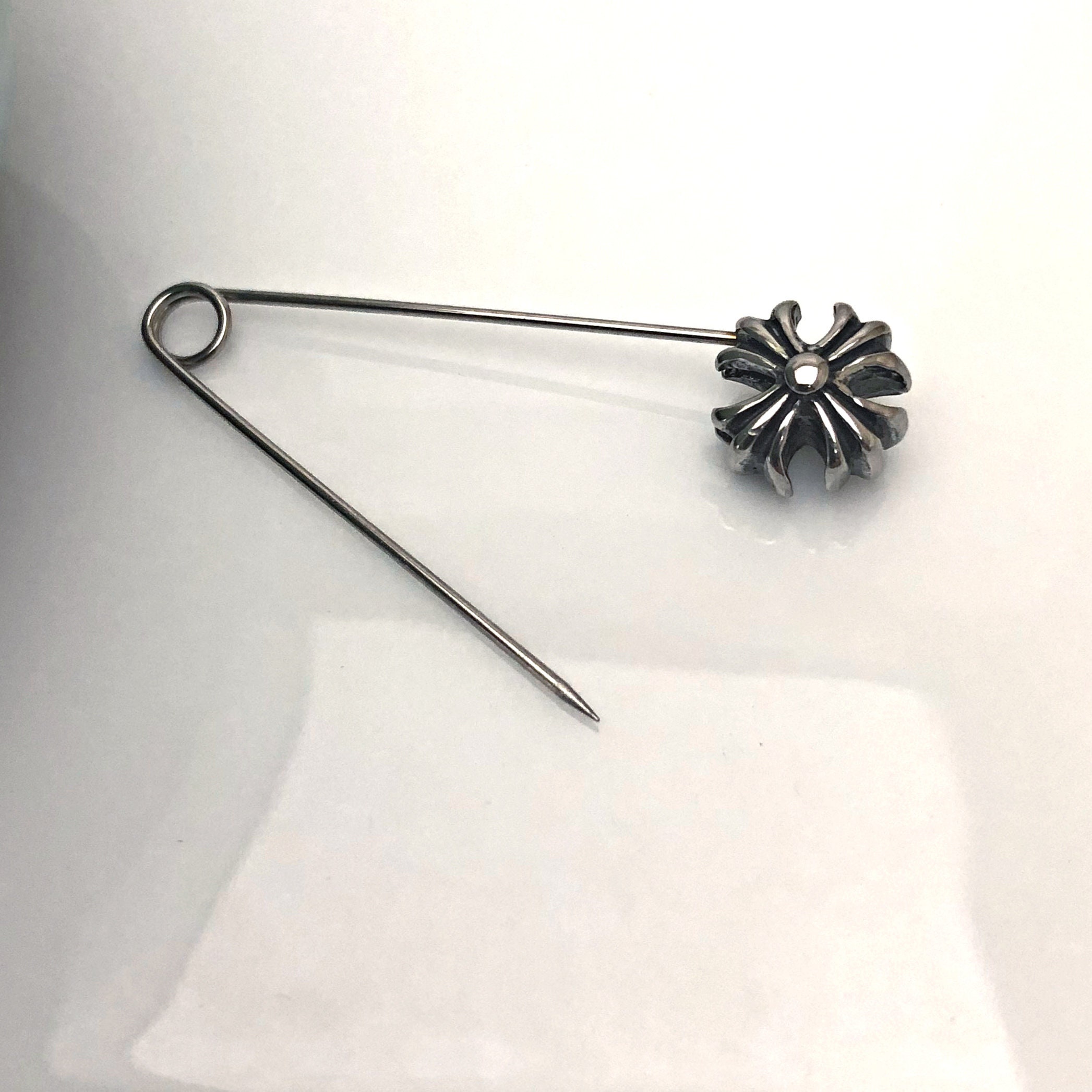 Safety pin earring SOS stainless steel mens earring silver Etsy