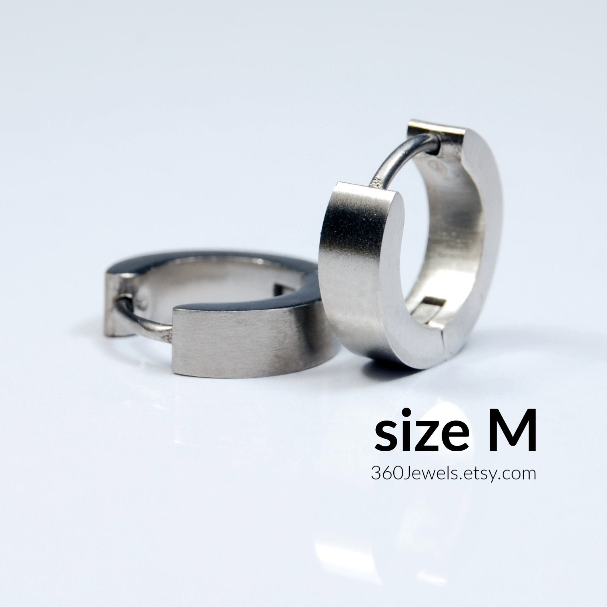 CA Mens Womens Steel Circle Huggie Hinged Hoop Earrings with Vintage Greek Key Pattern Bead Charm