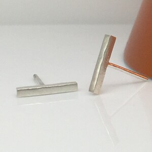 Men&#39;s stud earrings, modern crossbar stud earrings for men, bar stud earrings, line earrings,  10mm bar stud earrings, 464A