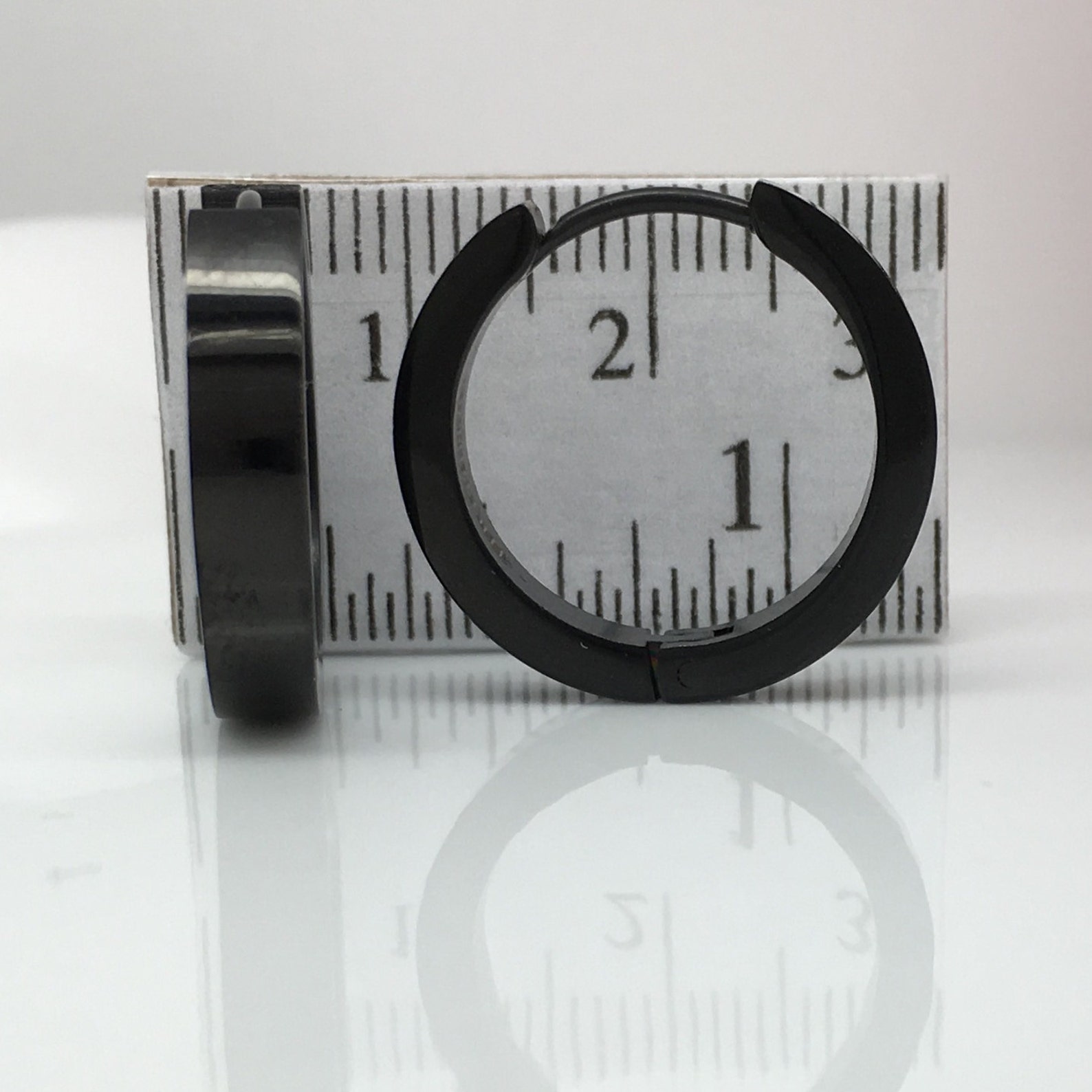 Extra large black hoop earrings for men black stainless steel Etsy