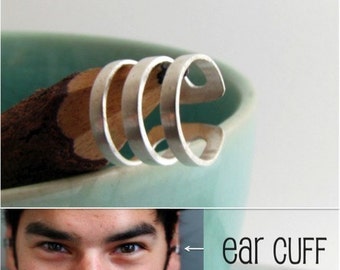 Ear Cuff earring for men -  Handmade Male Ear Cartilage Cuff Jewelry - Non Pierced Ear Cuff (102A)