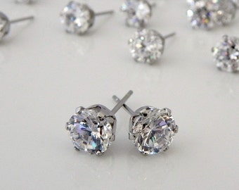 Herren Ohrringe, Herren Brillantschliff Diamant CZ Ohrstecker, Herren Ohrstecker, Strass Ohrstecker, einfache Ohrstecker, 514