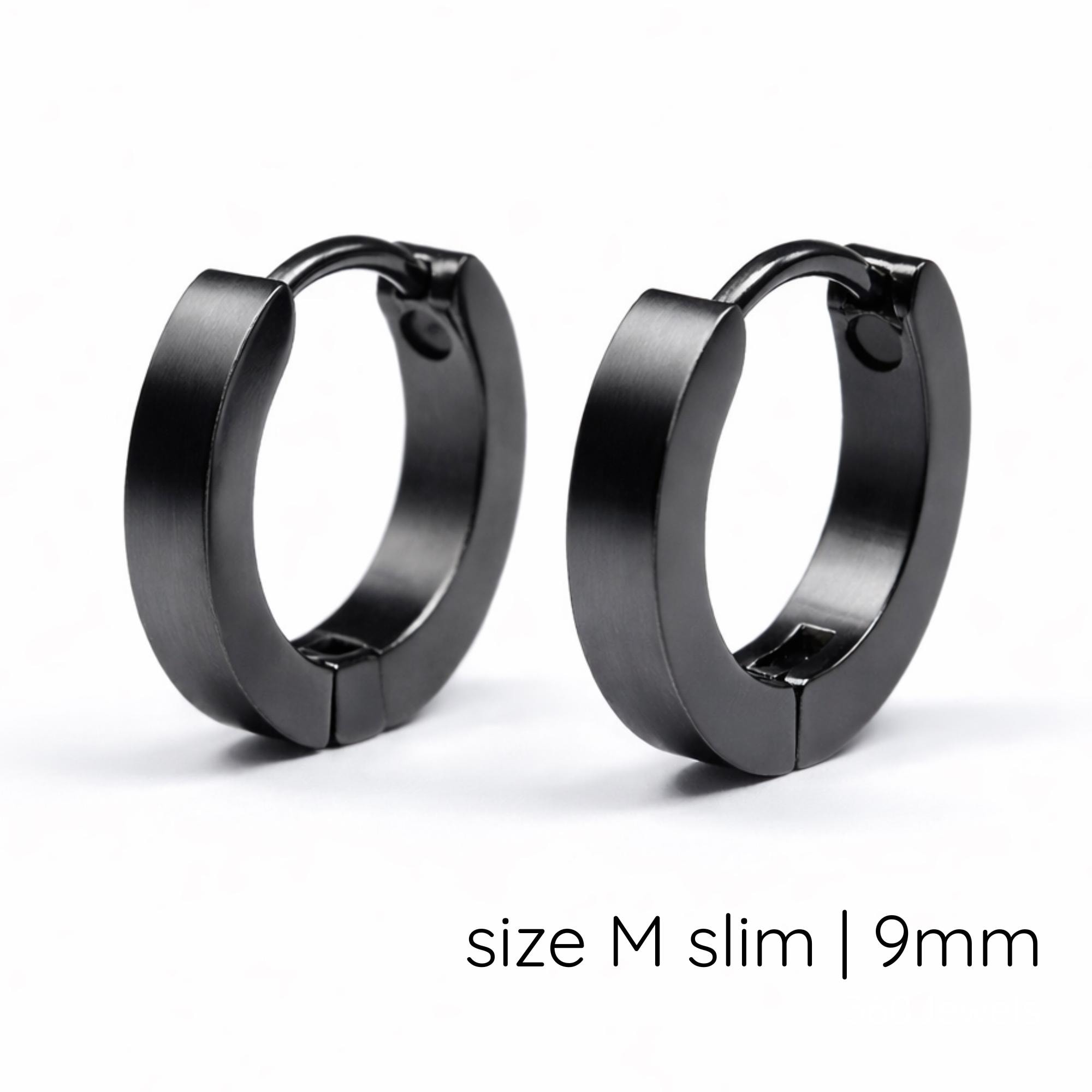 Boucle D'oreille Huggie Pour Homme - Argent 935 Avec Onyx Noir 0.15ct