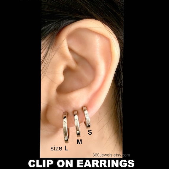 Mens clip on hoop earrings relucent 