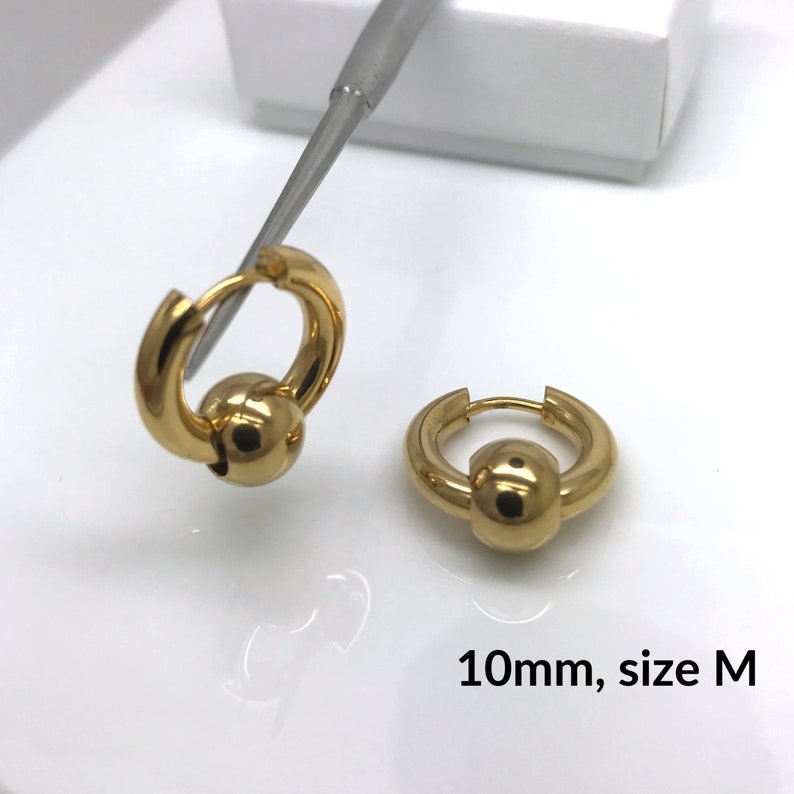 Gold Hoop Earrings for Men Fake Gauged Earrings Fake Captive Etsy