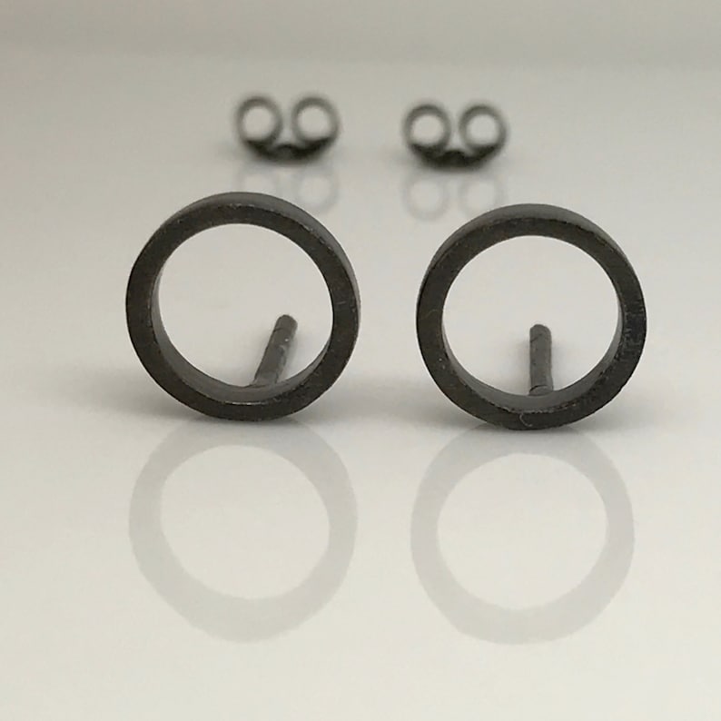 zwarte cirque stud earrings stud earrings mannen oorbellen | etsy
