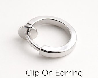4 paia di orecchini molletta-on per uomo, orecchini senza piercing, set di orecchini a cerchio in acciaio inossidabile di colore nero e argento | SHEIN ALIA