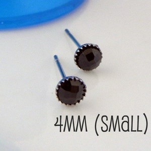Black ice stud earrings for men - black diamond cz stone - looks like black diamonds - black crystal stud earrings - hand cut stones  429