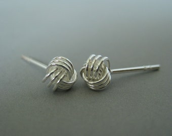 Sterling silver nexus stud earring, men's stud earrings, silver knot earrings, celtic knot studs, infinity stud earrings, 461