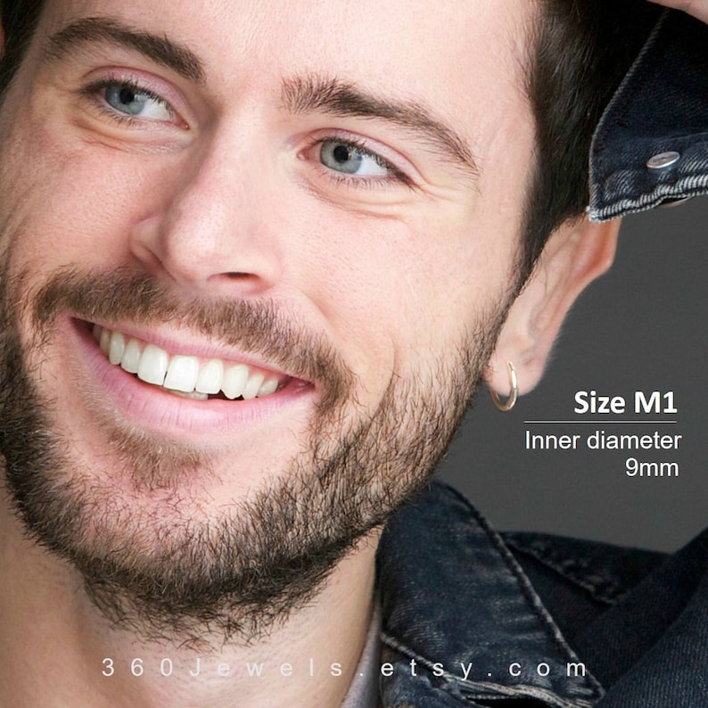 Mens Silver Hoop Earrings Upper Earlobe Earring Wire Hoop Etsy New