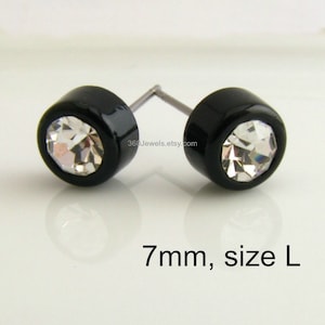 Men&#39;s stud earrings, permafrost stud earrings for men, diamond rhinestone studs, large stud earrings, earrings for men, 6mm diamonds, 436