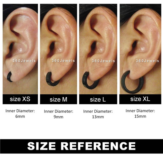 eiland plein extract Men's Black Hoop Earrings Huggie Hoops for Ear Cartilage - Etsy