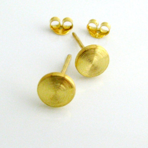 10x Gold 304 Stainless Steel Earring Posts Bumpy Round Stud