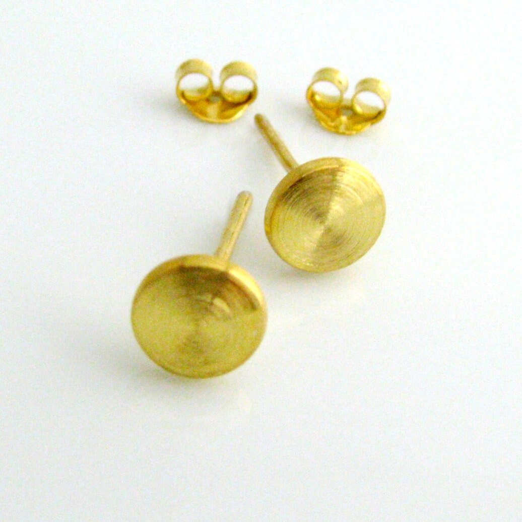 Long Post Earring Yellow Gold Stud Earrings Extra Long Post