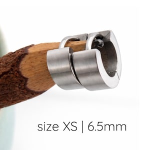 Men's Silver Small Huggie Hoop Earring XS 6.5mm | Cuff Style | Flat Profile Matte Stainless Steel | Earlobe, Helix & Cartilage