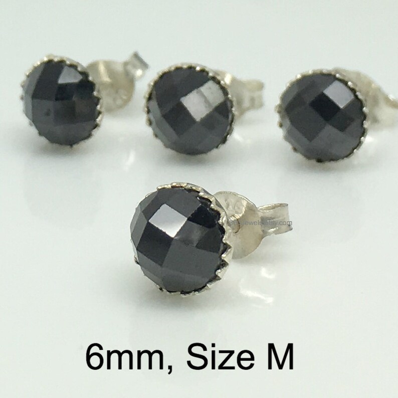 Faceted Black Stone Stud Earrings for Men Luxe for Less - Etsy