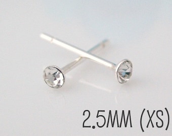 Clarion cz diamond stud, tiny diamond earrings cz, men's stud earrings, second hole stud earrings, cartilage piercings, upper ear, 421B