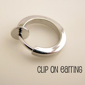 Clip On Earring for Men Clip On Hoop Earring Nose Ring Ear Cartilage Clip Ring Plain Huggie Hoop Earring Single Earring 570 image 1