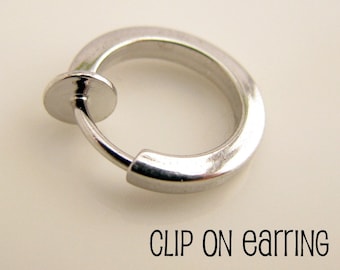 Clip-on-oorbel voor mannen-clip-on-hoopoorbel - neusring - oorkraakbeen clipring - effen Huggie Hoop Earring Single Earring 570