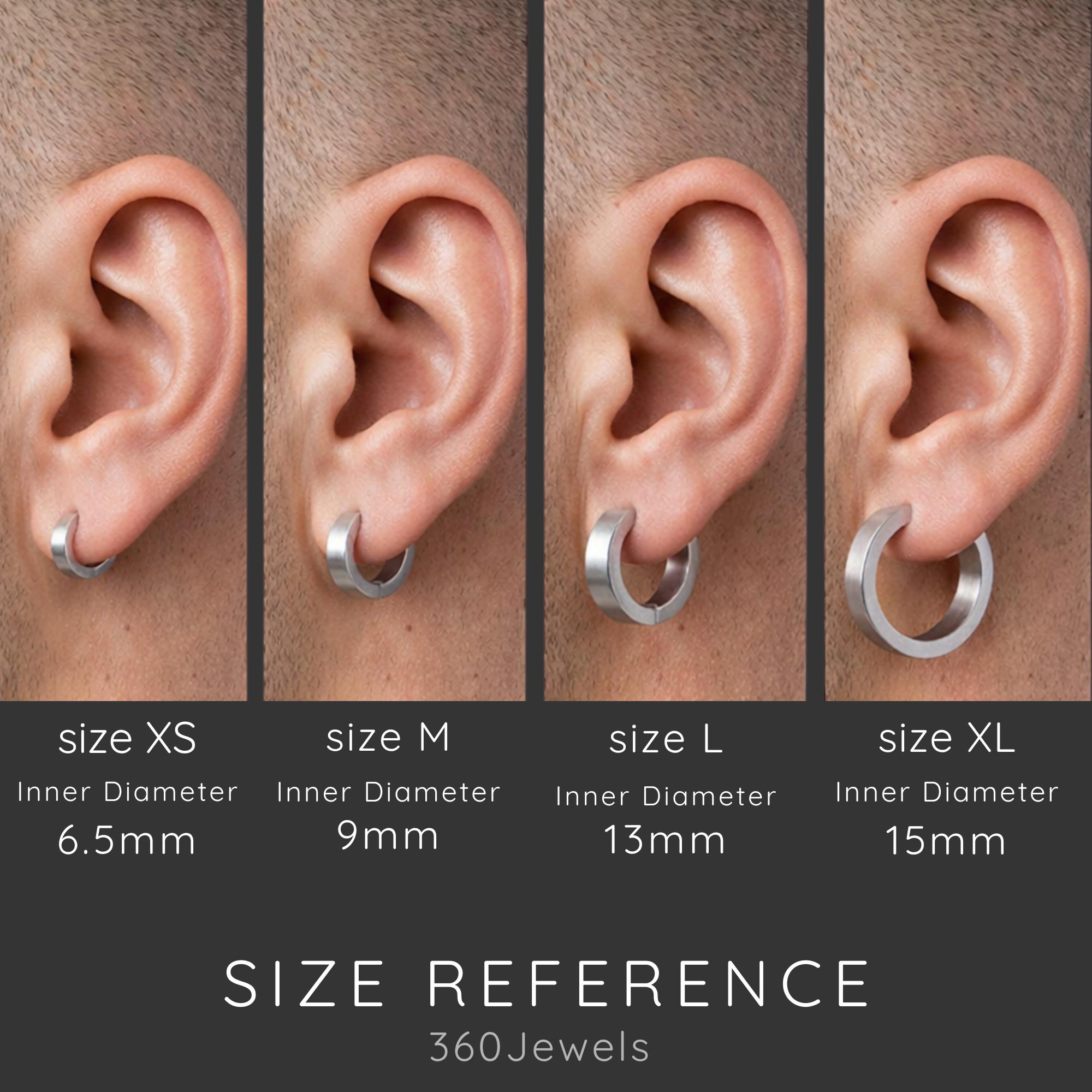Orecchini a cerchio piccoli Huggie in argento da uomo XS 6,5 mm / Profilo piatto sottile in acciaio inossidabile lucido / Lobo dell'orecchio, elica e cartilagine - Italia