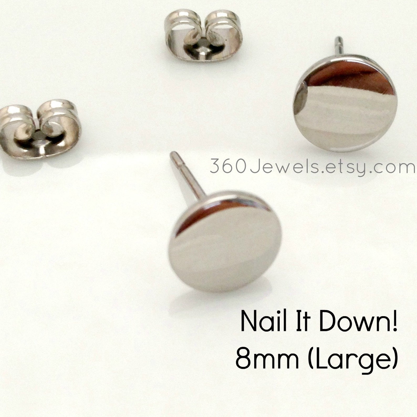 Men's stud earrings men's earrings studs steel flat Etsy