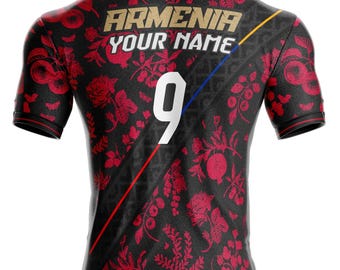 Customizable with your name on the back - Armenia Football Jersey AR-55 with Armenian Flag