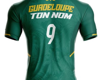 Customizable with your name on the back - Guadeloupe football jersey 971 for supporters