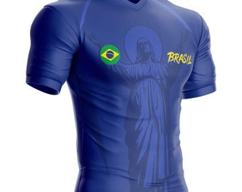 Brazil Jersey BR-104 Jesus Christ the Redeemer Football Brazilian Flag