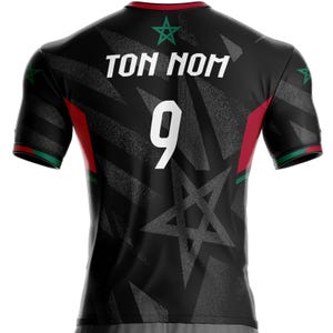 Customizable with your name on the back - Morocco Football Jersey XZ-422 Moroccan Flag image 1