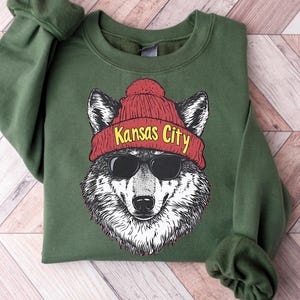 Retro Kansas City voetbalsweater, jaren 90 Kansas City Wolf trui, KC Crewneck, KC voetbalfan cadeau, KC Merch, Kansas Gifts