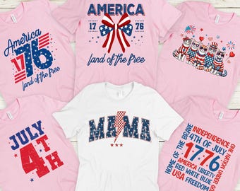 Family 4th of July T-shirt, Custom Text, Message 4th of July, Personalized T-shirt, Red, White, Blue, Memorial Day Gift, Gifts for Mom