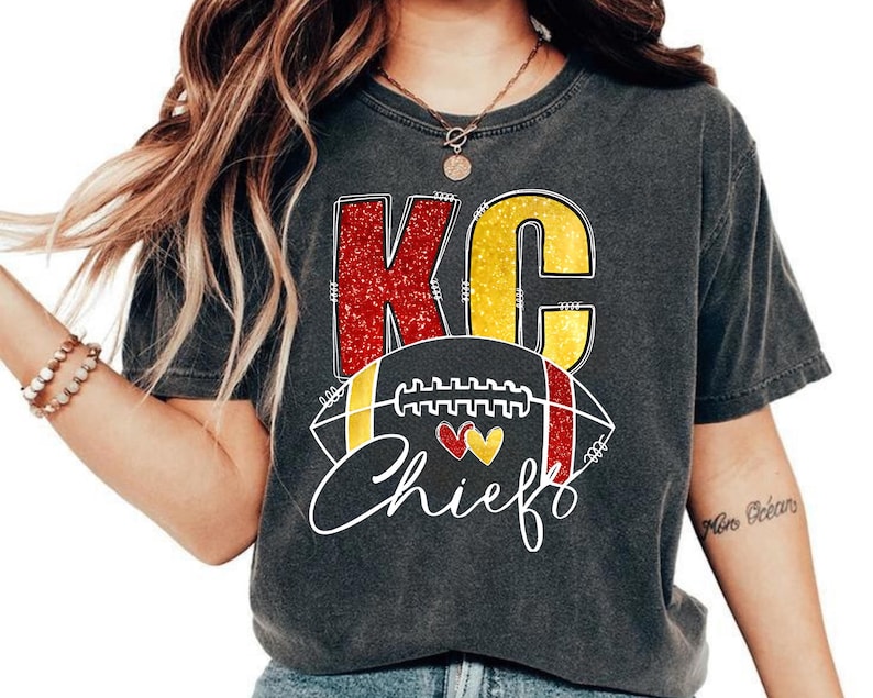 KC Chiefs Shirt, Kansas City Football Shirt, KC Football T-shirt, Chiefs Football Shirts, Football Gifts for Her, Kansas Sweatshirts