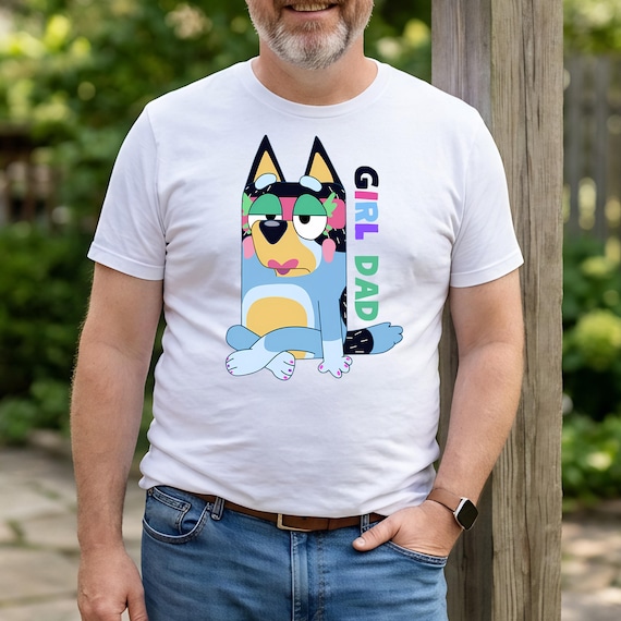 Custom Blue Girl Dad Shirt, Gifts for Dad, Dad Girl Hoodie, Cool Dad, Father's Day Shirt, Custom Blue Bandit Girl Dad Shirt