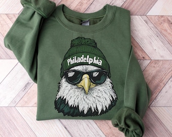 Sudadera retro de los Philadelphia Eagles, regalo vintage para aficionados al fútbol.