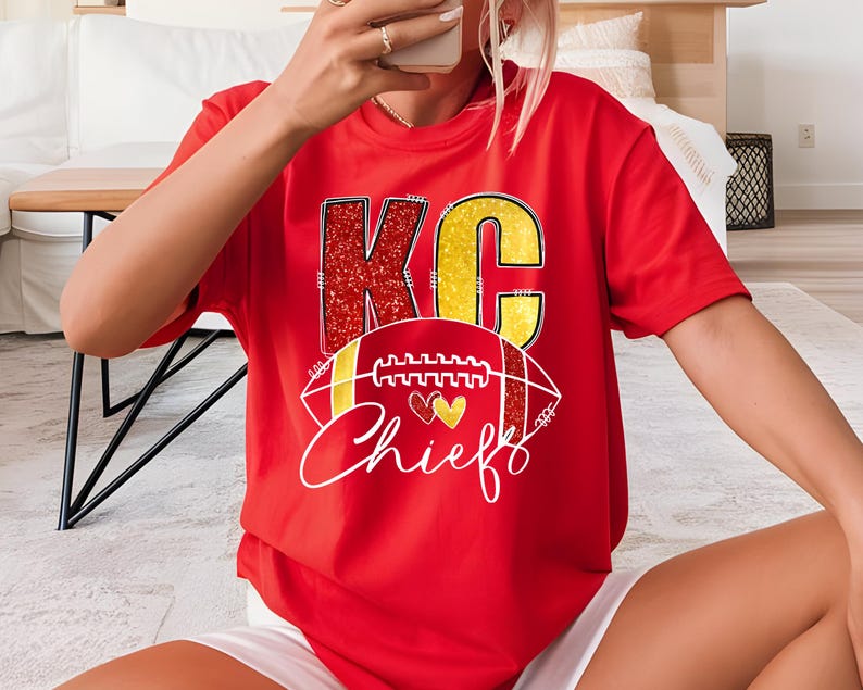 KC Chiefs Shirt, Kansas City Football Shirt, KC Football T-shirt, Chiefs Football Shirts, Football Gifts for Her, Kansas Sweatshirts