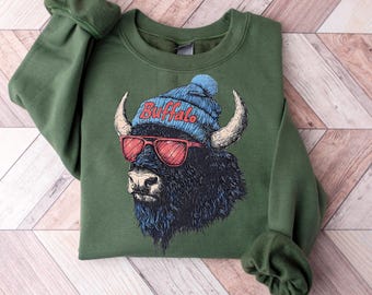 Buffalo Football Sweatshirt, Retro 90s Style, New York Fan Gift