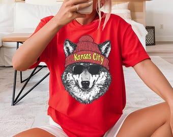 Kansas City Wolf Football T-Shirt, KC Fan Gift
