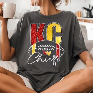 KC Chiefs Shirt, Kansas City Football Shirt, KC Football T-shirt, Chiefs Football Shirts, Football Gifts for Her, Kansas Sweatshirts