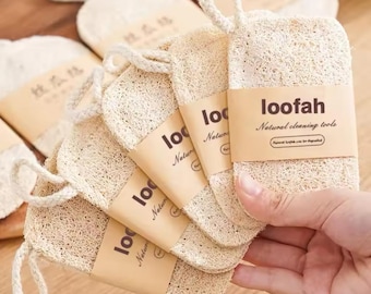 5-Pack Natural Loofah Dish Scrubbers – Eco-Friendly Sponge for Dishes, Pots & Pans | Biodegradable, Reusable Kitchen Cleaning Pads | Oil and