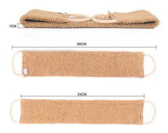 Ramie Jute Bath Towel Shower Towel Multifunctional Back Body Exfoliating Belt Scrubber for Body Cleaning Fit for Man & Woman